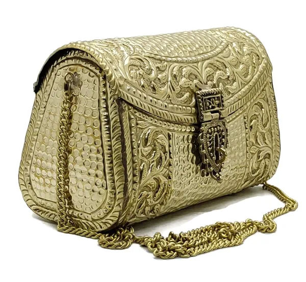Golden Brass Ethnic Handbag for Stylish Women 011